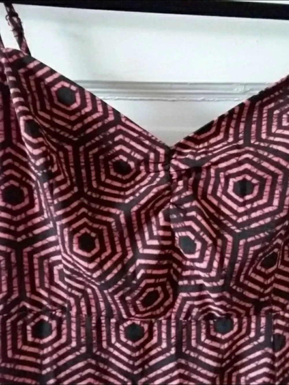 NWT Urban Outfitters Red Geometric Spaghetti Strap Maxi Dress